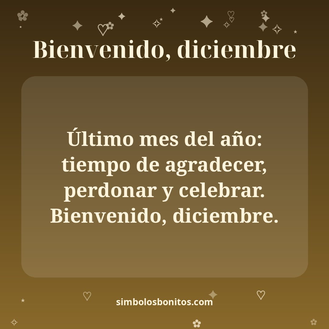 Último mes del año: tiempo de agradecer, perdonar y celebrar. Bienvenido, diciembre.