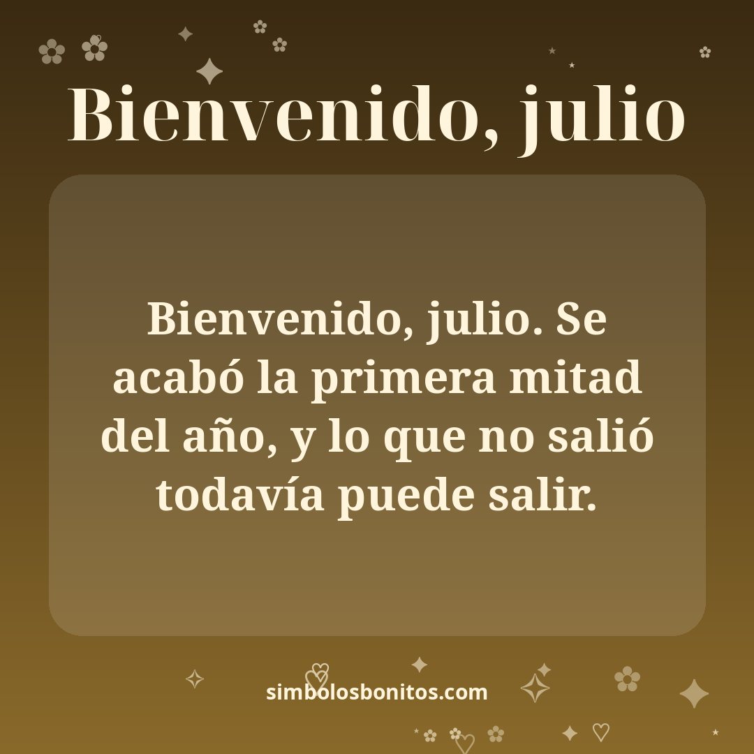 Bienvenido, julio. Se acabó la primera mitad del año, y lo que no salió todavía puede salir.